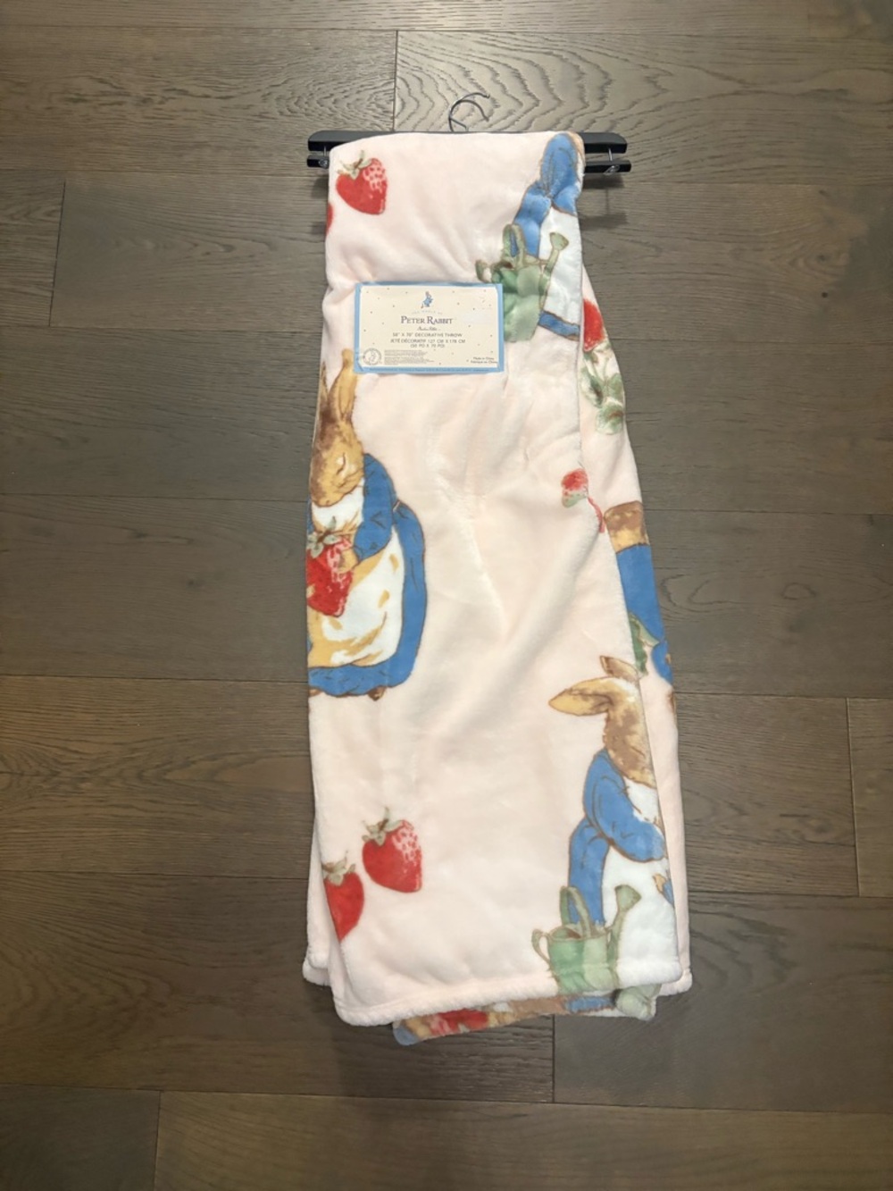 Peter Rabbit pink plush blanket NWT 50” x 70” ret $169USD